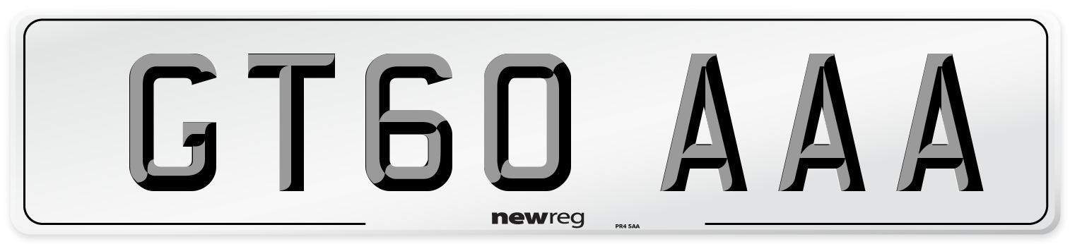GT60 AAA Number Plate from New Reg